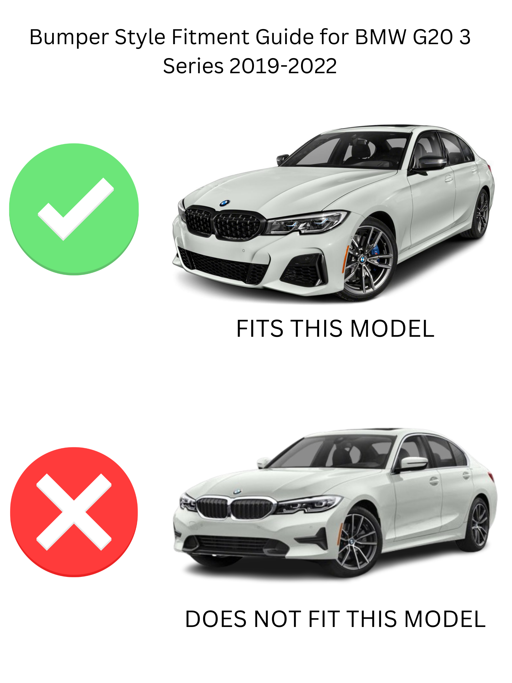 G20 M340i 330i Front M Bumper Lip Splitter Spoiler Gloss Black Compatible for 2019-2022 BMW 3 Series M Bumper Only