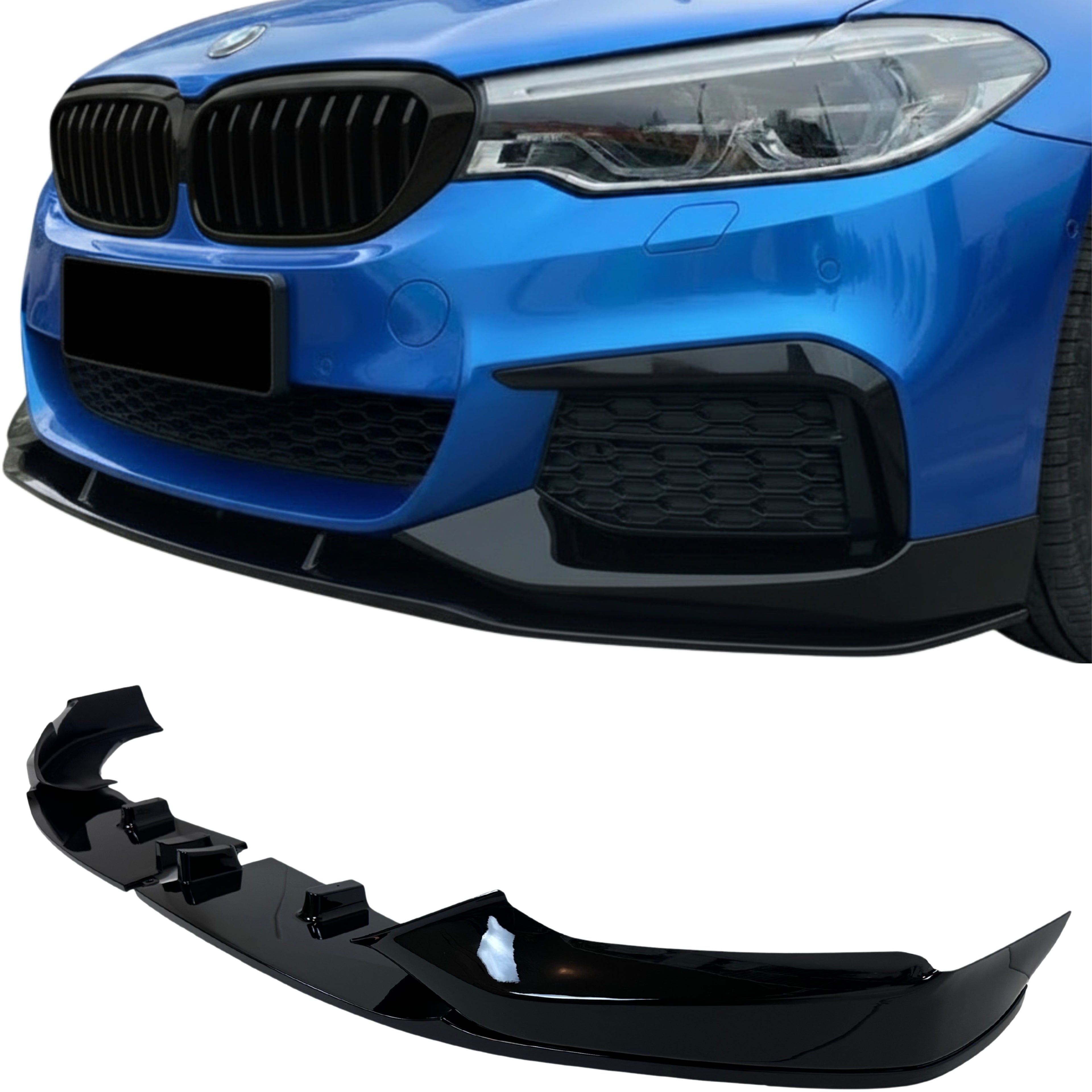 BMW G30 5 Series Front Bumper Lip Splitter - Gloss Black B-Grade (2017-2020)