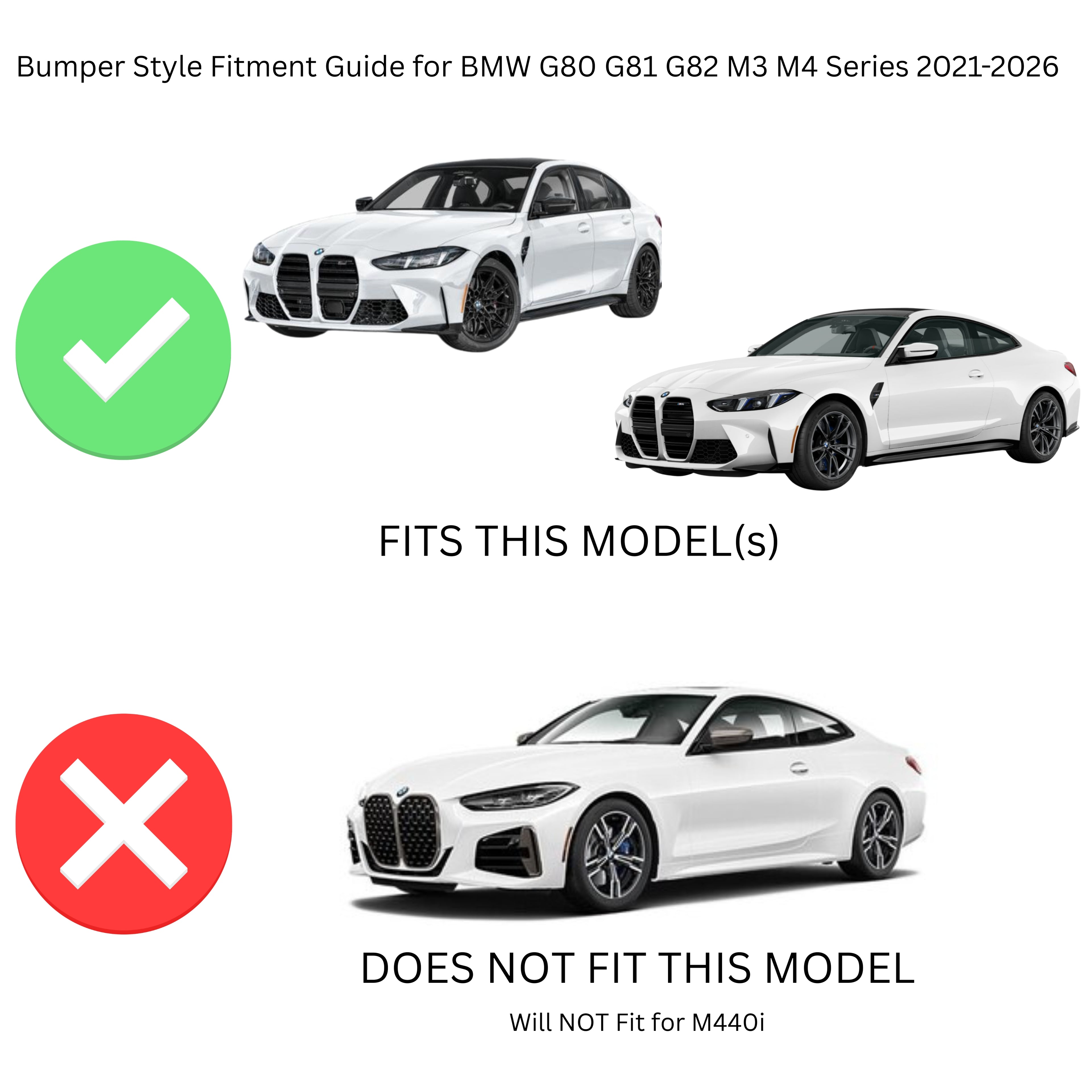G80 G82 G83 M3 M4 Front M Bumper Lip Splitter Spoiler Gloss Black Compatible for 2021-2026 BMW M3 M4 Series – High-Performance Aerodynamic Design, Durable Construction