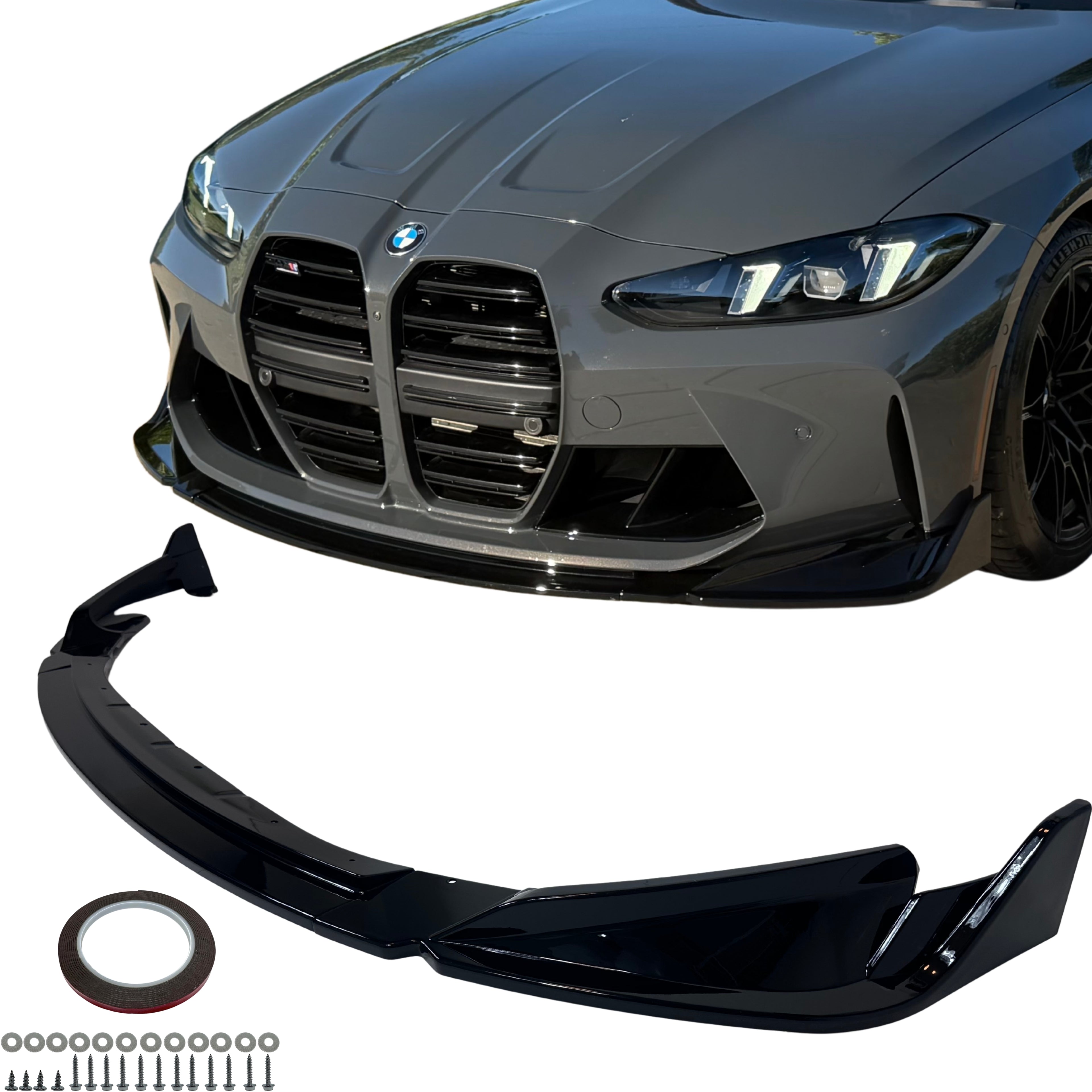 G80 G82 G83 M3 M4 Front M Bumper Lip Splitter Spoiler Gloss Black Compatible for 2021-2026 BMW M3 M4 Series – High-Performance Aerodynamic Design, Durable Construction